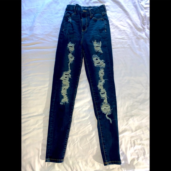 NOBO Super High Rise Distressed Jeans Sz 1 - Picture 1 of 3